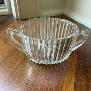 Anchor Hocking Glass Queen Mary Clear Open Sugar Bowl
